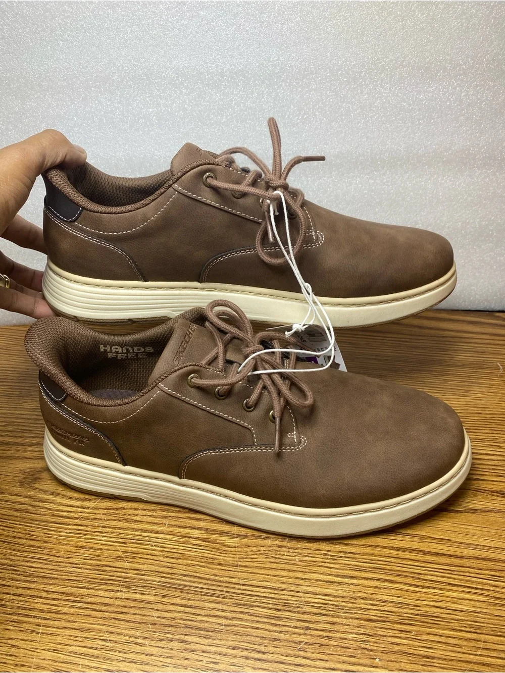 Skechers Men's Hands Free Swift Fit Memory Foam Casual Brown Shoes Size 12